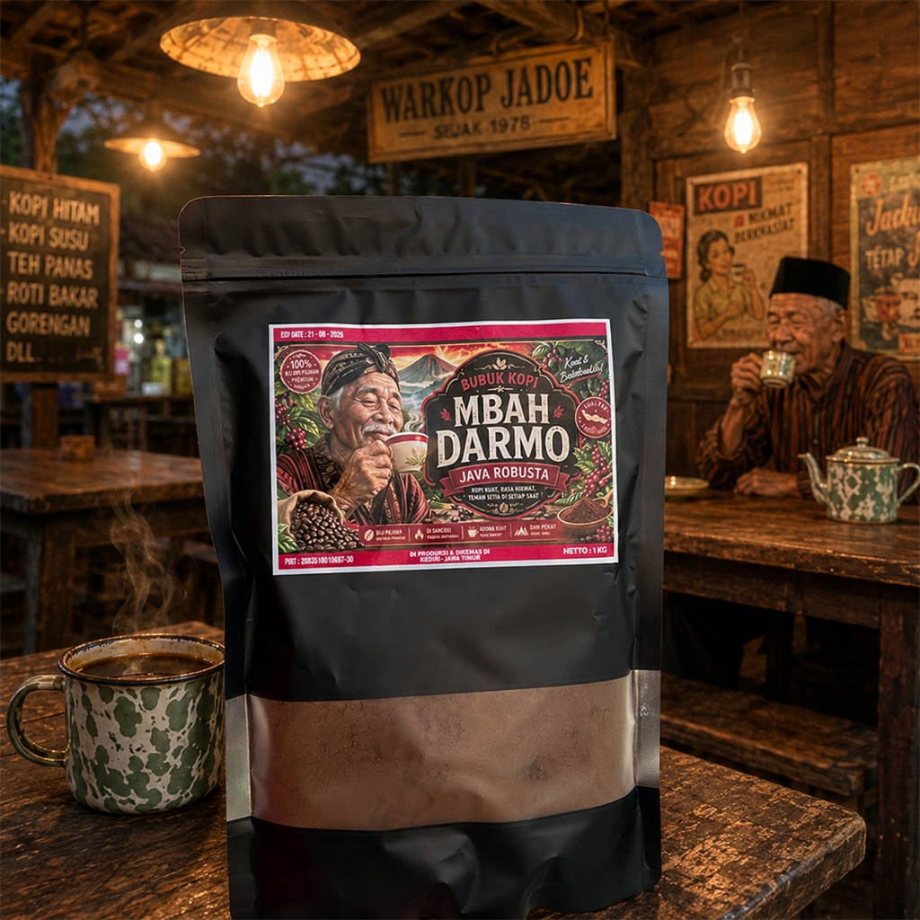 Bubuk Kopi Java Robusta 1 KG Dampit Asli mbah darmo