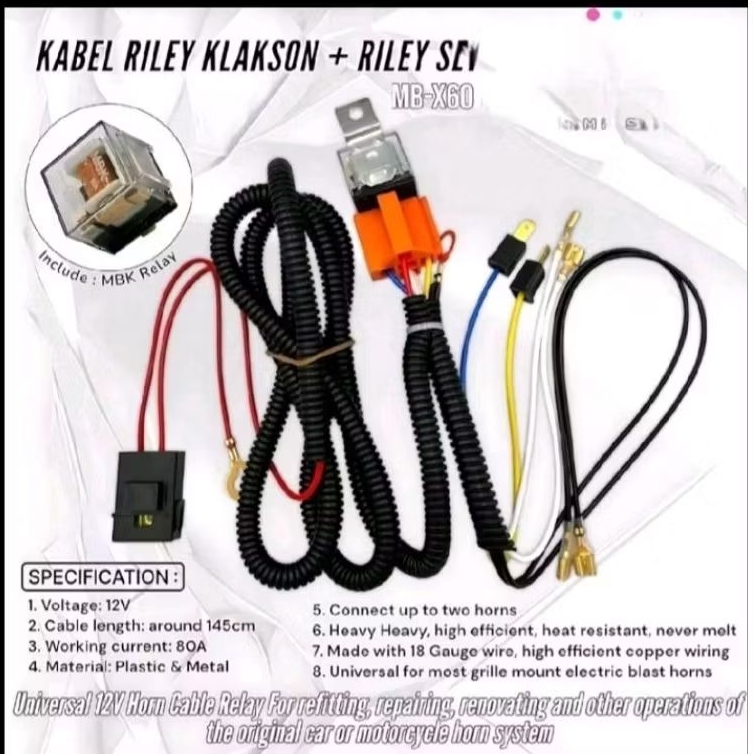 kabel relay klakson set kabel set relay klakson plus relay transparan