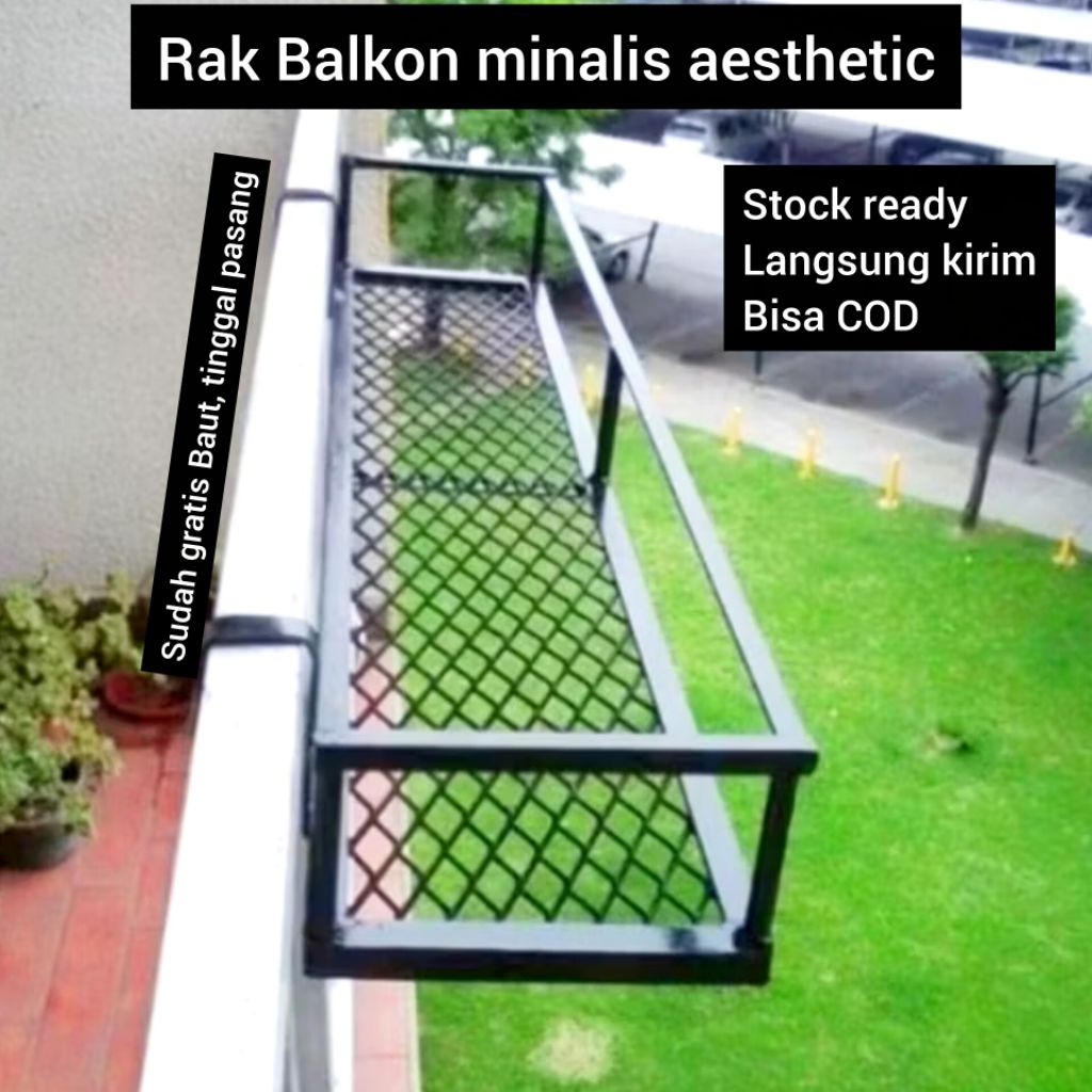 Rak balkon Rak pot bunga balkon pagar tembok pengaik costum / rak balkon pot bunga estetik minimalis