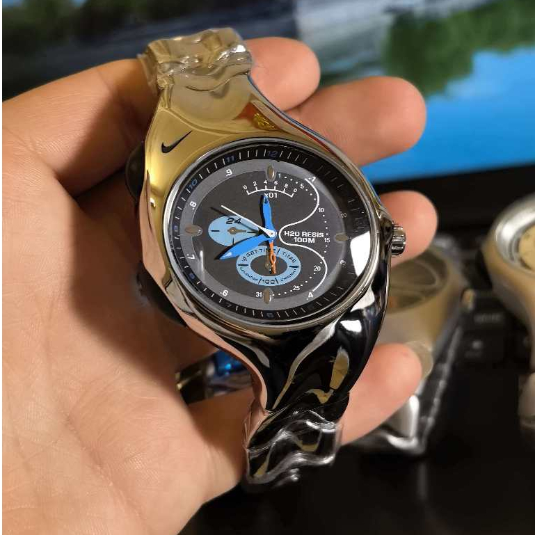 Jam Tangan Y2K Twist Alien Inspirasi Nike Triax Chronograph Tahan Air 30M Desain Unik Sport Pria Wan