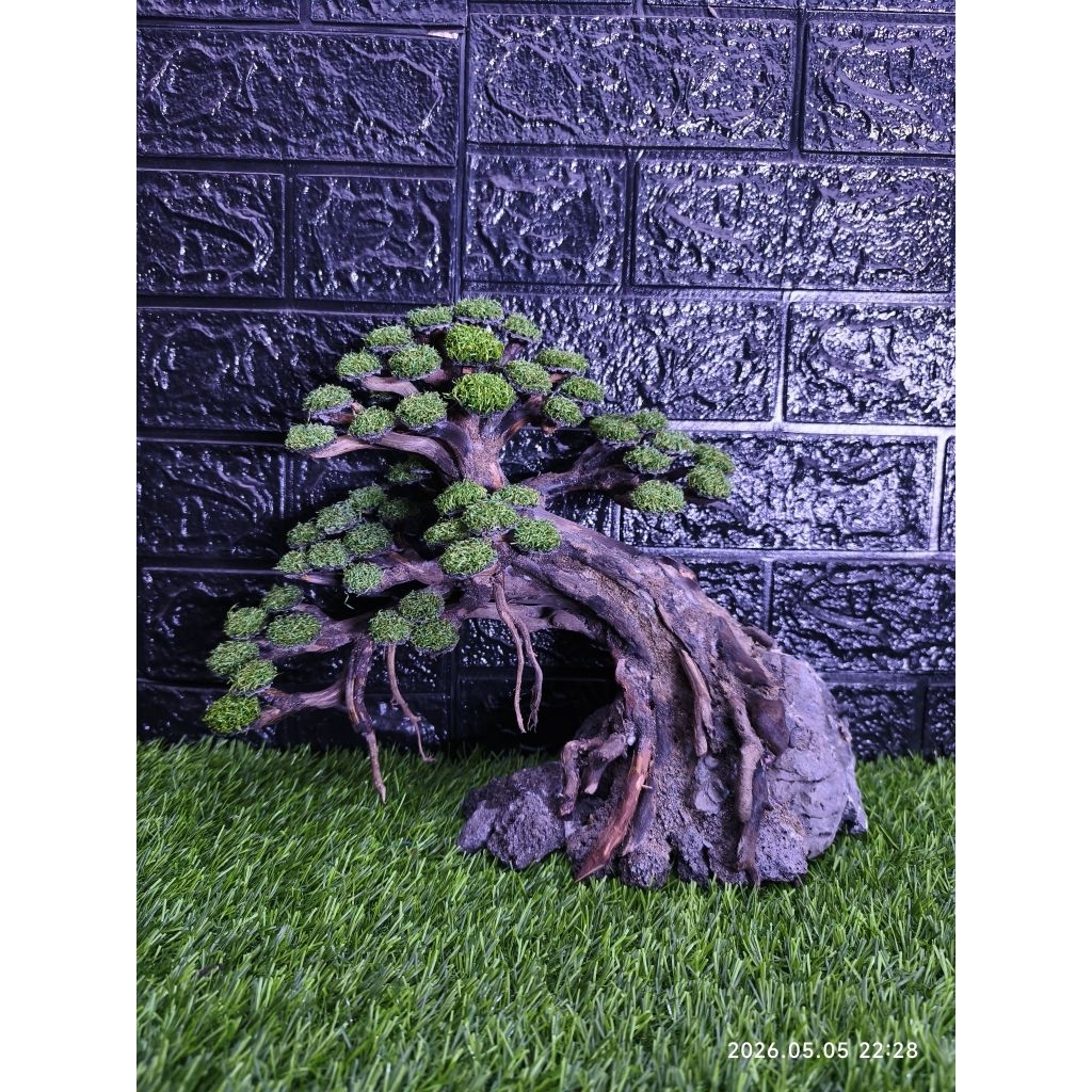 Bonsai aquascape daun sintetis