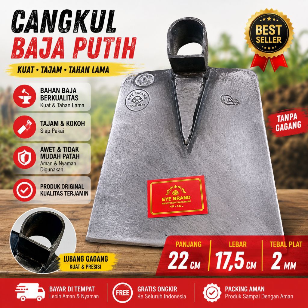 Cangkul Baja Putih,cangkul Sawah,cangkul Tanah Pacul Cangkul anti Lengket Pacul Baja cangkul baja pu
