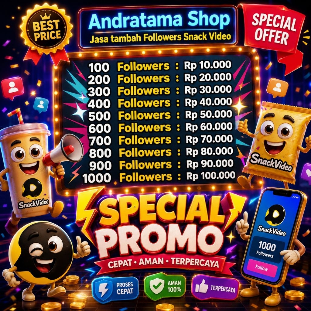 100 Followers Snack Video | Jasa tambah Followers Snack Video