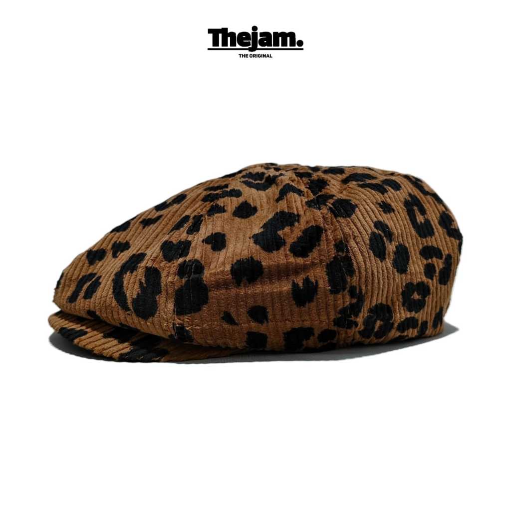 Thejam. Topi Newsboy Cap Corduroy brown black