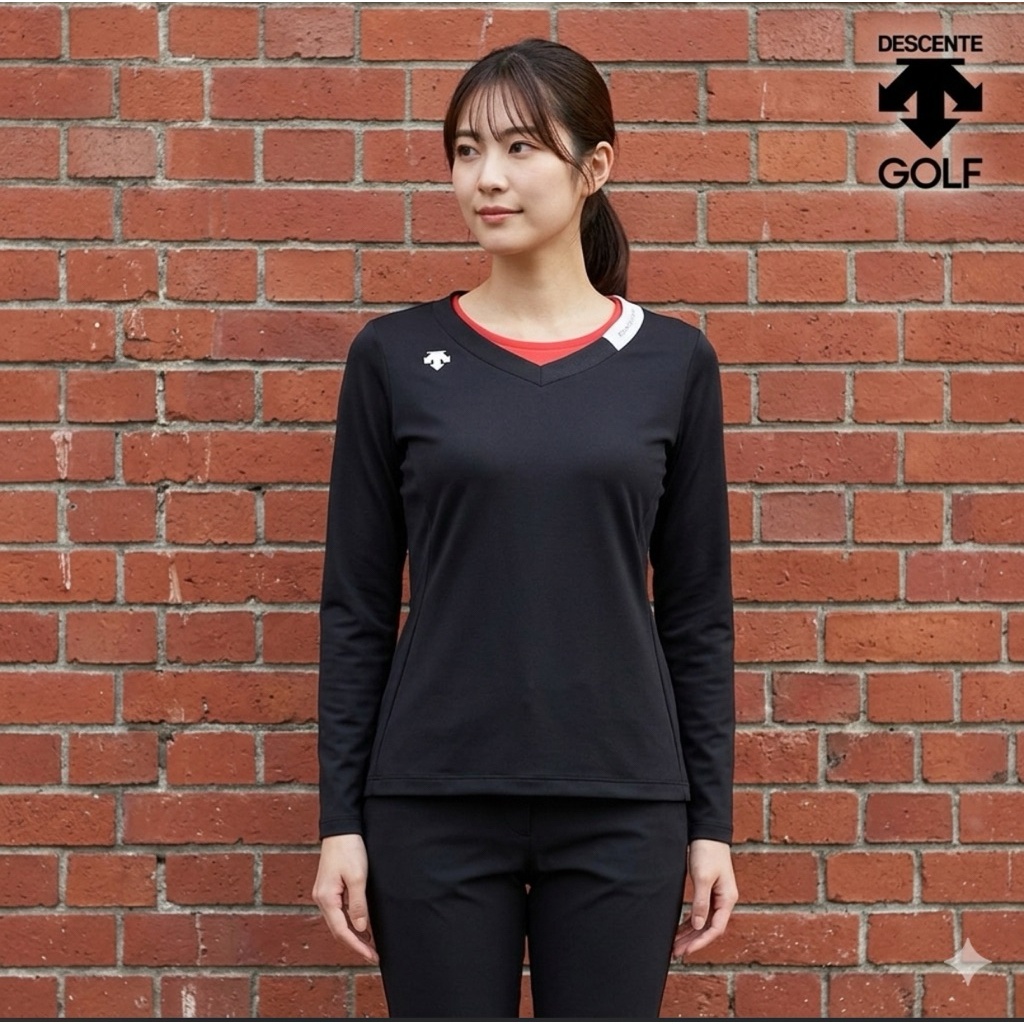 Baju Golf Wanita  DESCENTE LD 9590  Baju Dry Wanita black Preloved