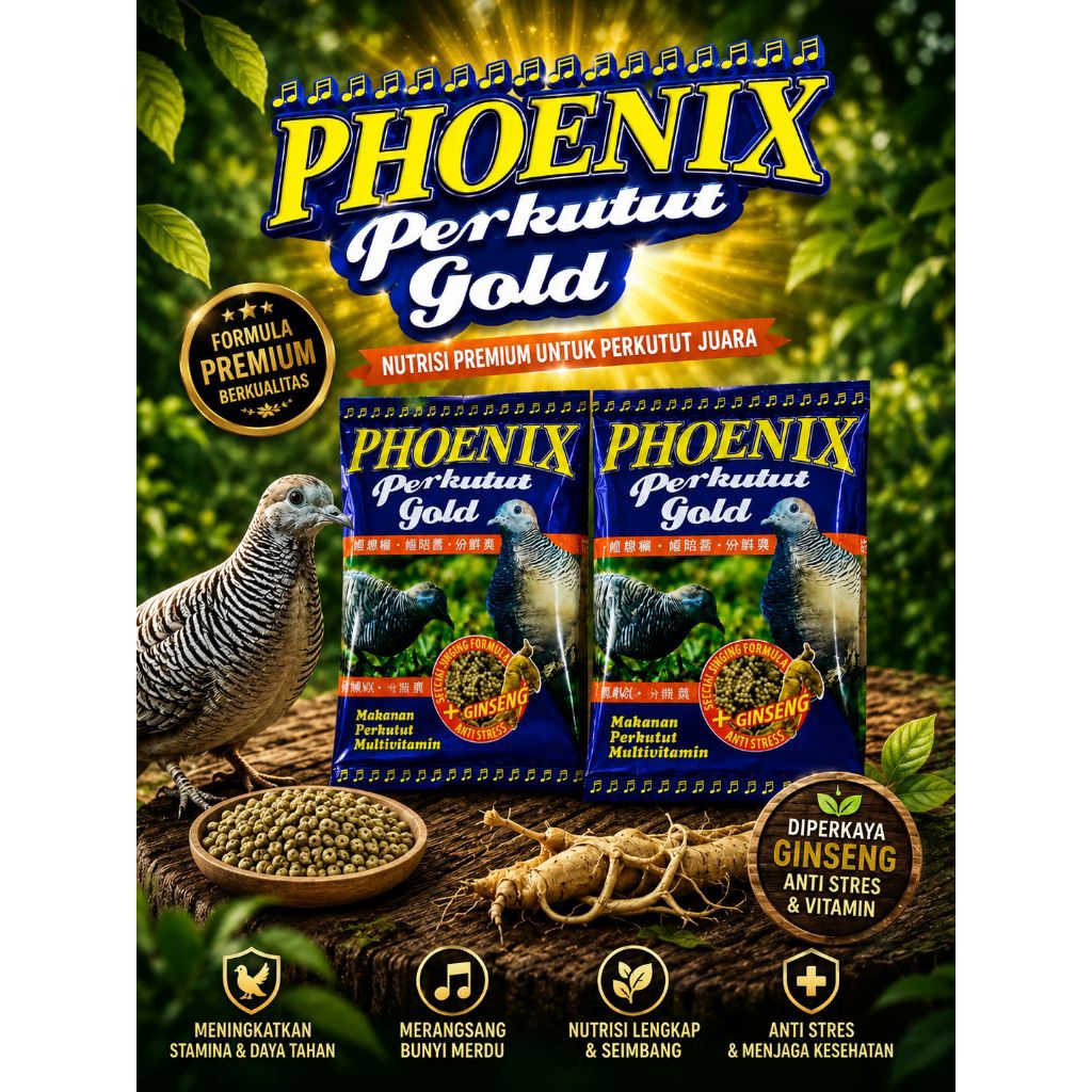 Phoenix Perkutut Gold - Pakan burung perkutut