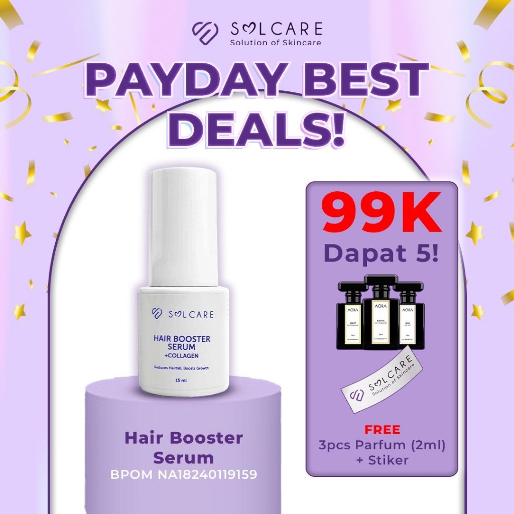 Solcare Hair Booster Serum + Collagen - Membantu rambut tampak lebih tebal dan kuat