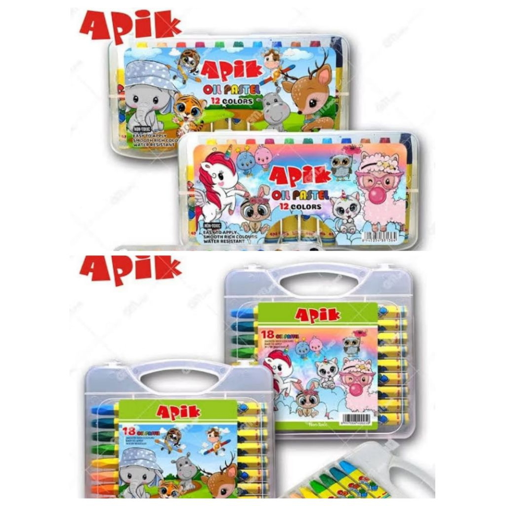 [ SET ] Crayon Apik 12 & 18 Warna / Crayon Apik Murah Bagus