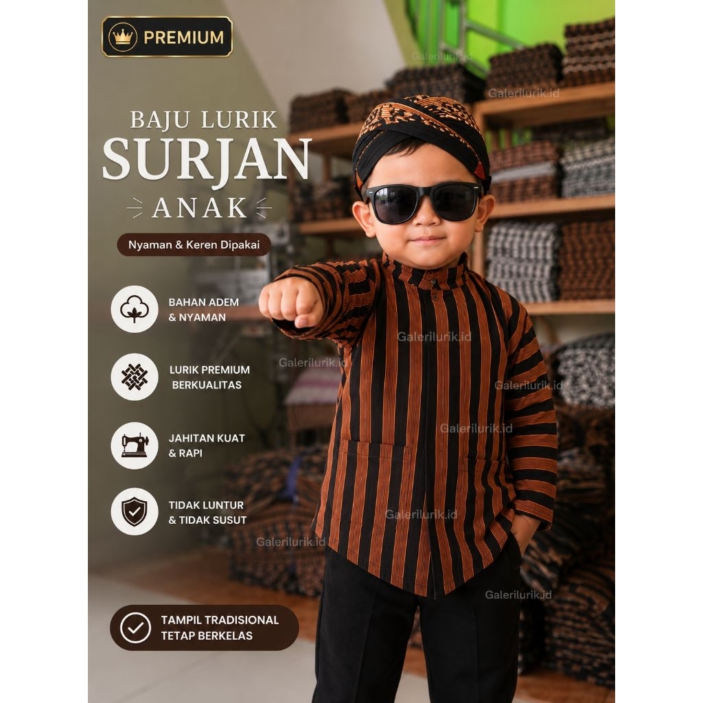 TERMURAH Baju Lurik Surjan Anak Laki-laki || Lurik Surjan Anak Cowok || Pakaian Anak, Fashion Anak |