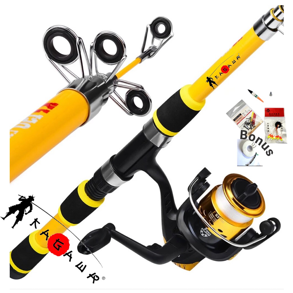 Joran pancing set komplit plus reel joran siap pakai