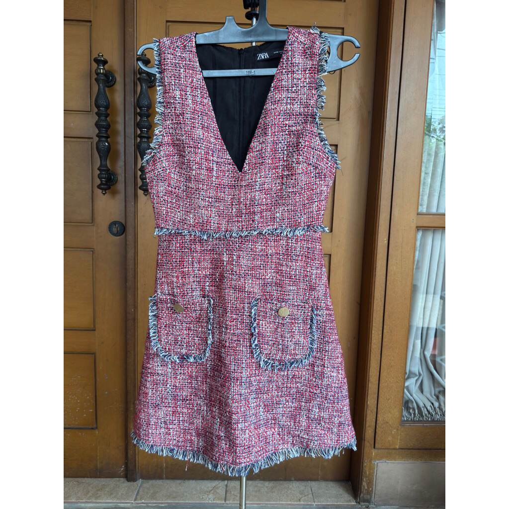 Preloved Zara Tweed Dress Size XS