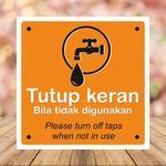 Stiker Rambu Rumah Tutup Keran, Matikan Lampu, Matikan Kipas, Cabut, Siram dan Matikan AC - Matikan 