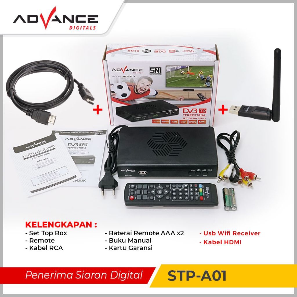 stb digital tv set top box advance garansi