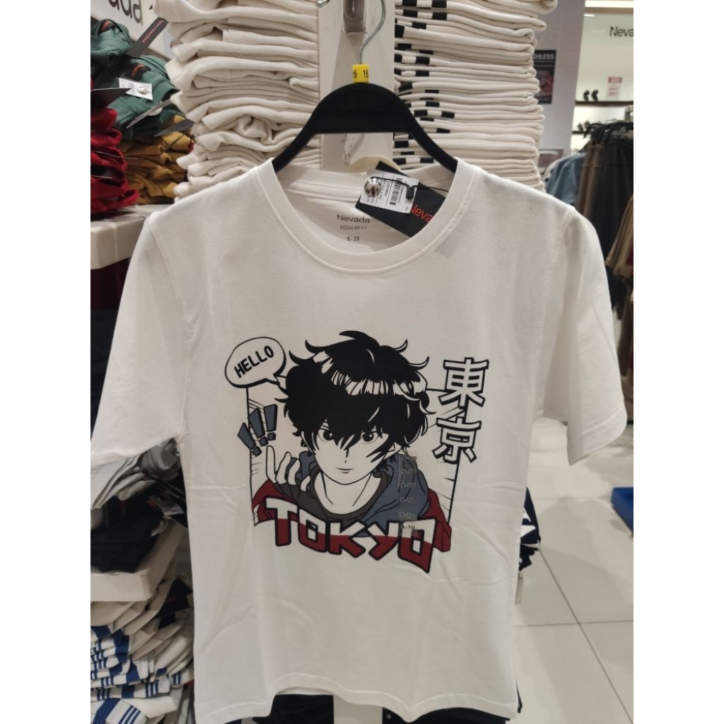 NEVADA T SHIRT ANIME PRINTING BASIC BAHAN NYAMAN SIZE 9 - 15+ BY MATAHARI STORE