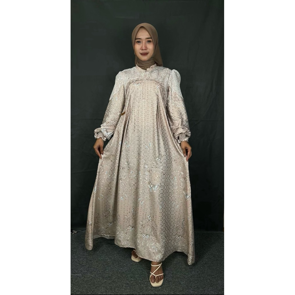 gamis muslimah kekinian bahan jaguar