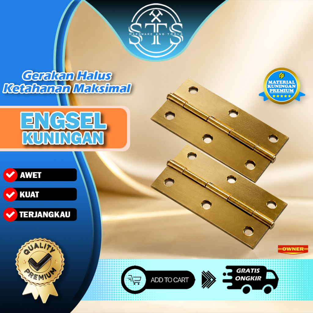 Engsel Tipis  Besi  [[ CISAL ]] kuningan Engsel Kupu Pintu Jendela  2 Inc 2,5 Inch 3 INCH Anti Karat