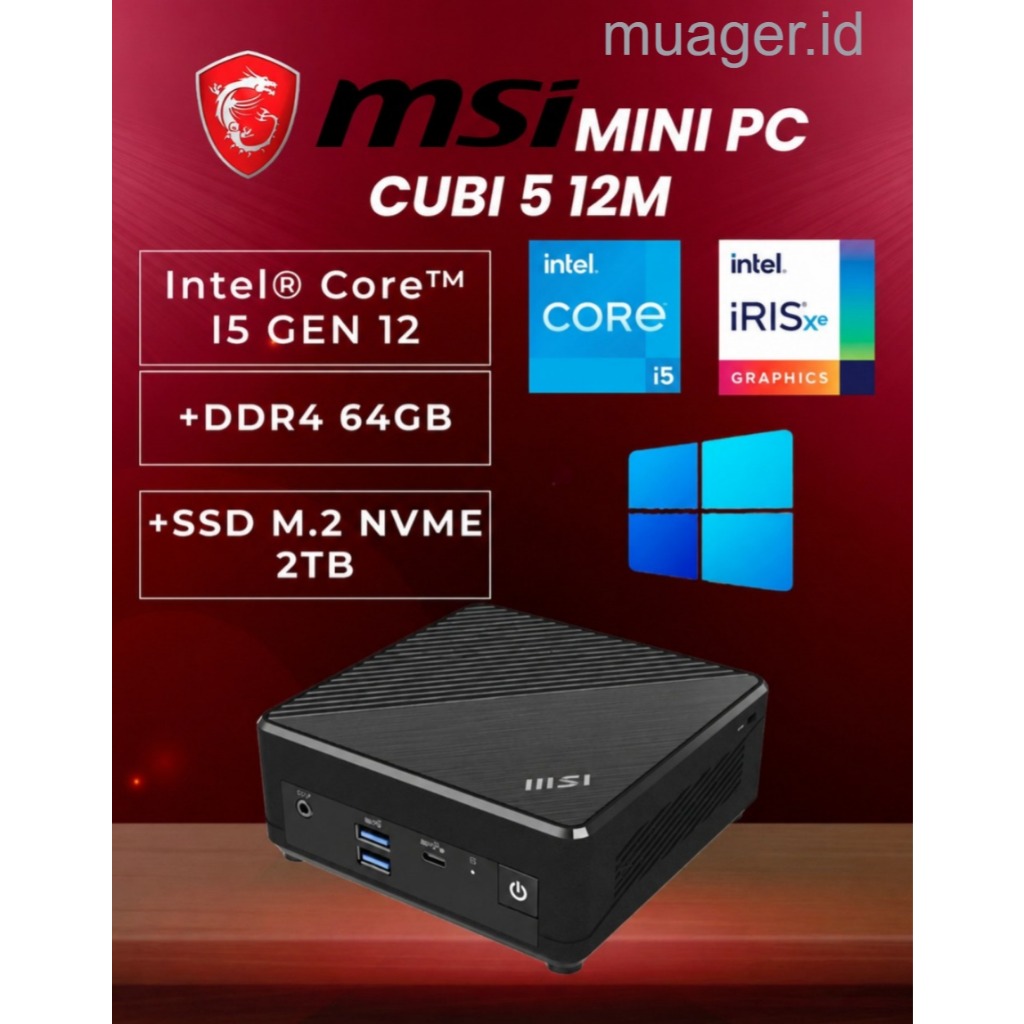 MINI PC MSI I5 GEN 12 FULLSET +WIN 11 +RAM +SSD | MSI CUBI 5 12M | MSI CUBI I5