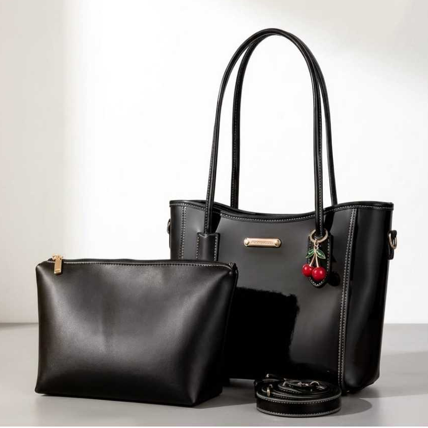 Tas Totebag Wanita Aira Kulit Sintetis Free Pouch gantungan cery terpisah