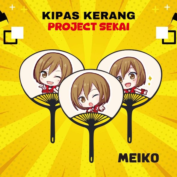 Kipas Kerang Meiko Project Sekai | Kipas Tangan Meiko Proseka | Shell Fan Merch Anime Manga Chibi Ga