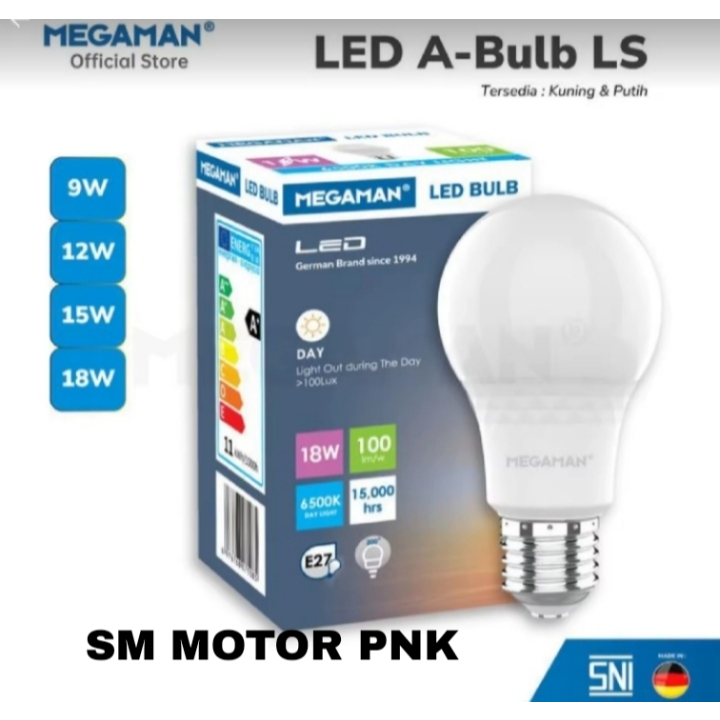 MEGAMAN LIGHT SENSOR 9W 12W Lampu Led sensor Cahaya lampu sensor malam megaman A-BULB 9watt 12watt 1