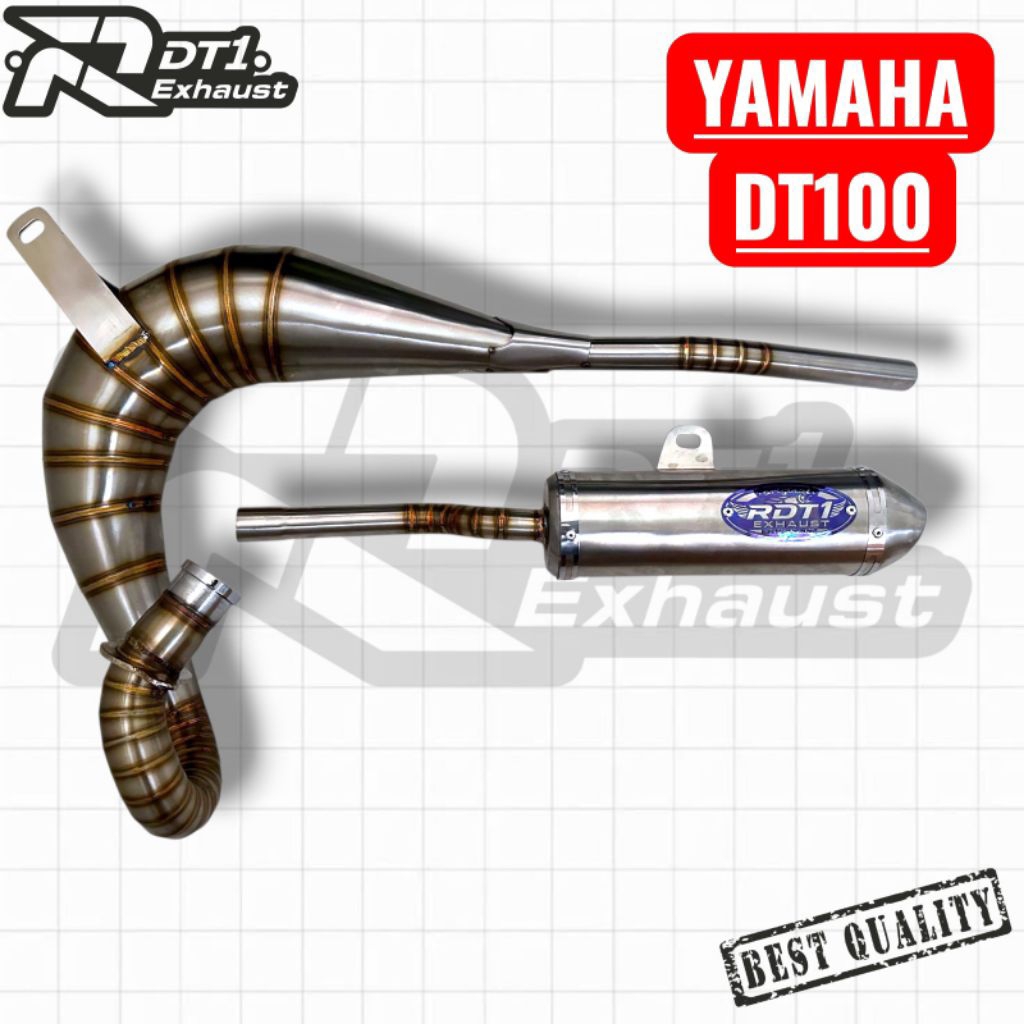 Kenalpot Set Yamaha DT 100 Full Stainless & Full Cacing ,Bahan Tebal Anti Karat