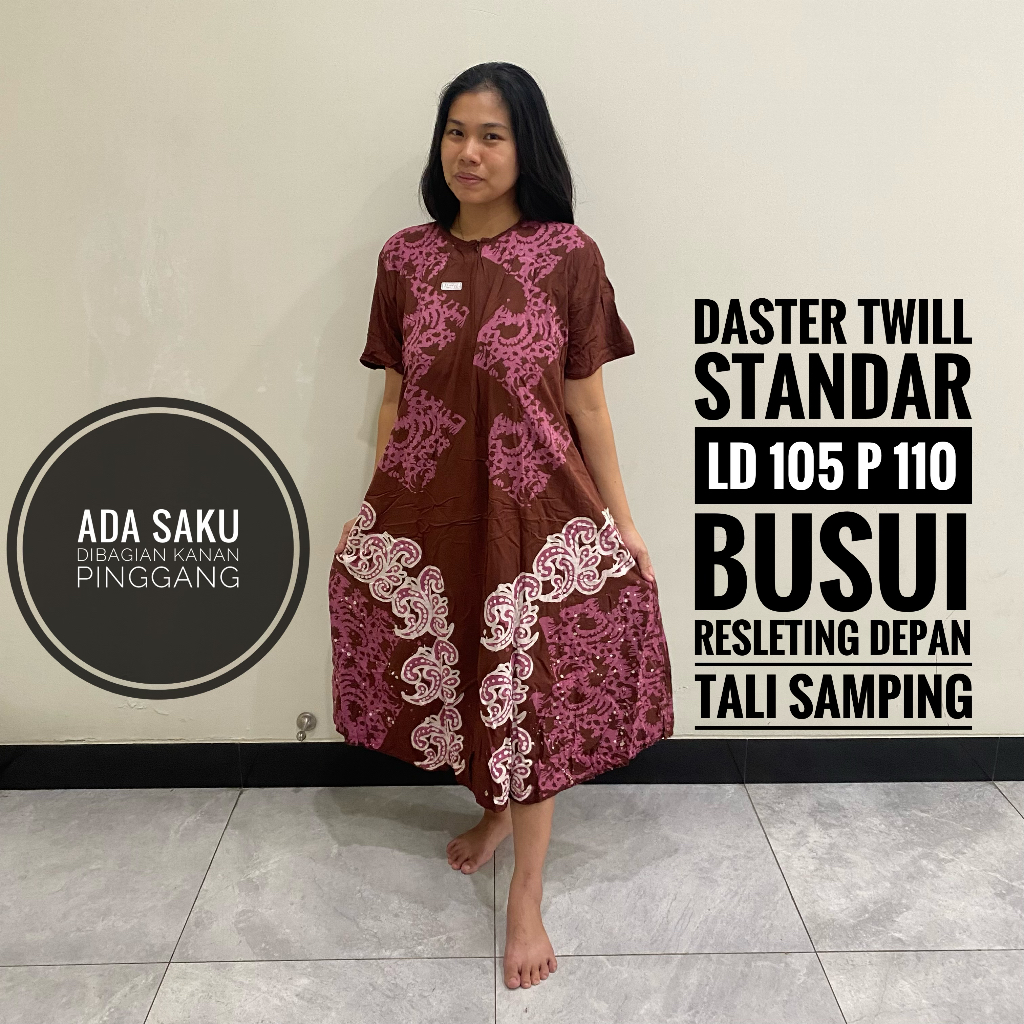 Daster Pendek Wanita Dewasa Kekinian Modern Terbaru Motif Batik Abstrak Twill Ori Pekalongan Busui F