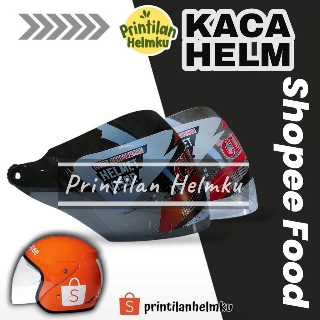 PRINTILANHELMKU Kaca Helm SHOPEE FOOD Visor Helm SHOPEE FOOD