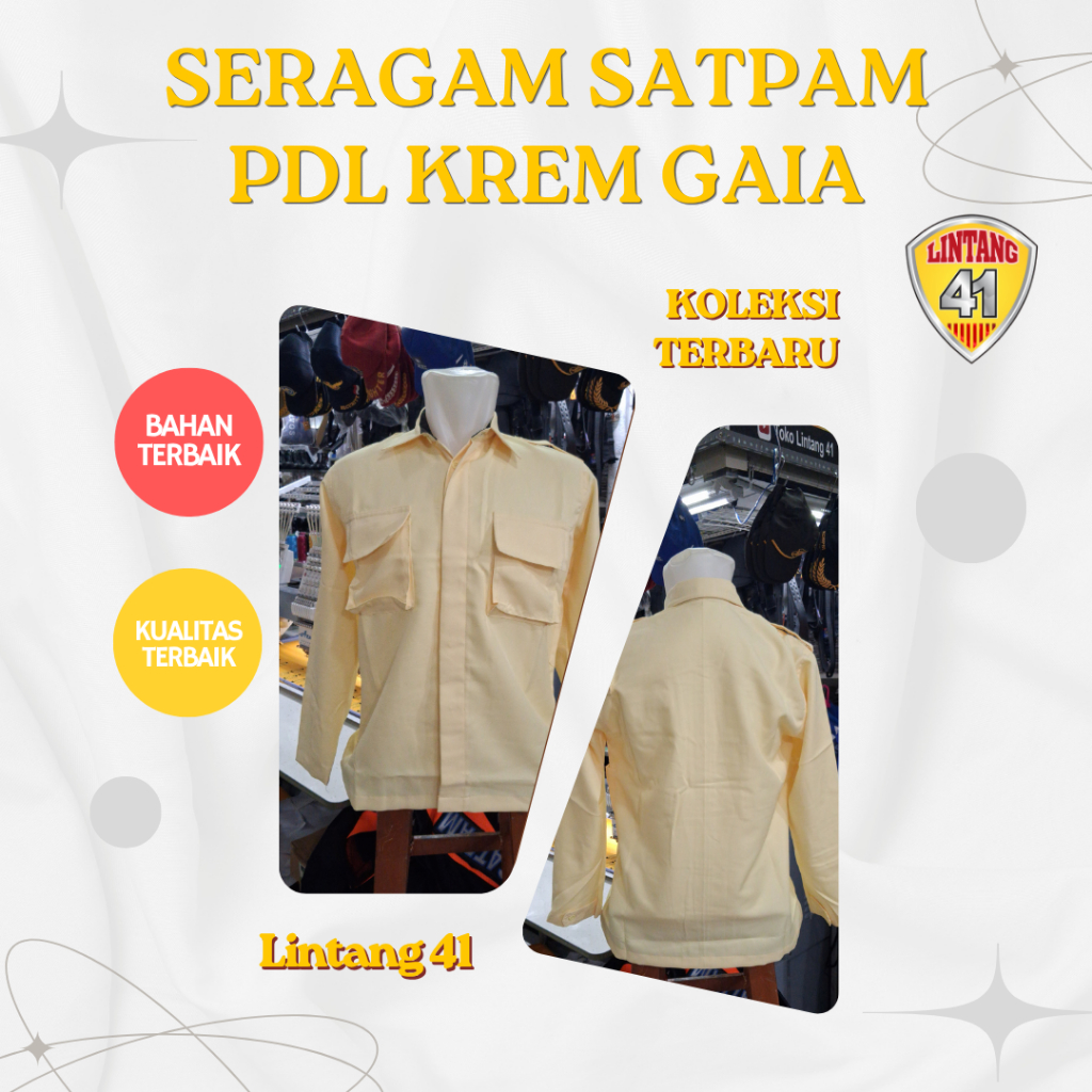 Seragam PDL Krem Satpam Security Gaia
