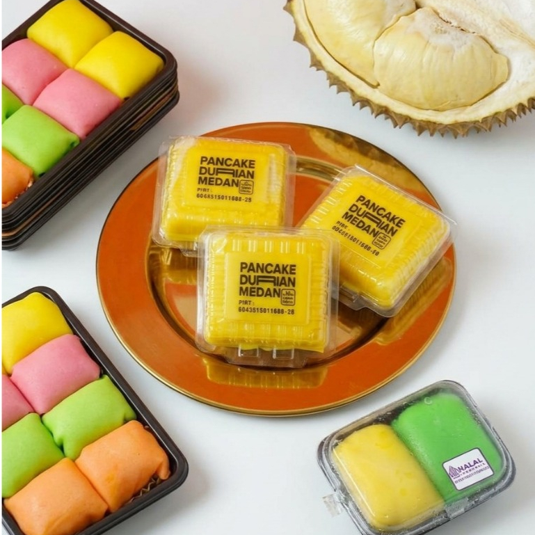 Pancake Durian Mini isi 8 | Pancake Durian Medan Mini isi 8 Cream | Pancake Rainbow Mini