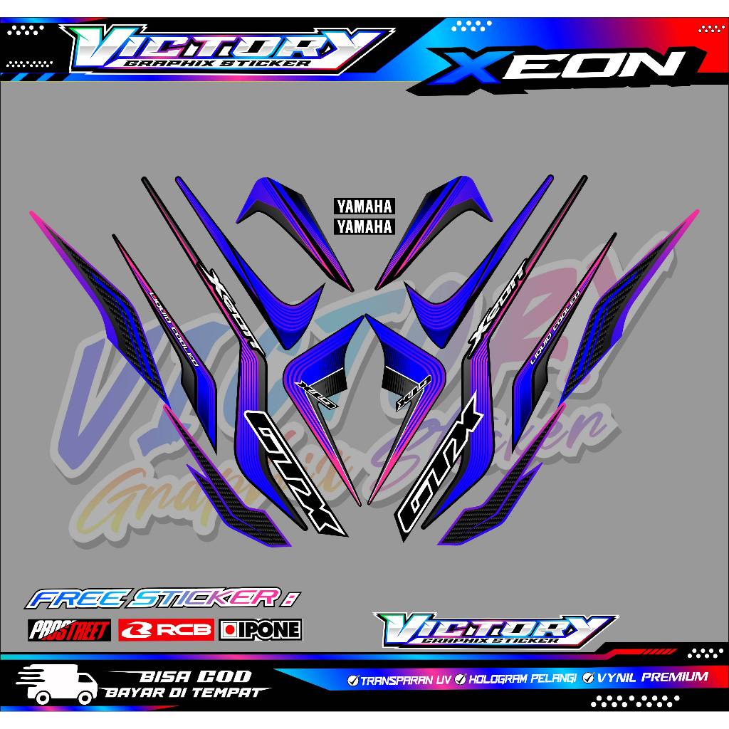 STRIPING VARIASI YAMAHA XEON GTX 125 / STICKER LIST VARIASI MOTOR XEON GTX 125