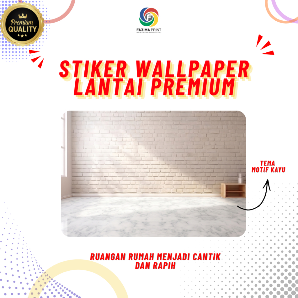 STIKER LANTAI BAHAN VINYL MOTIF MARMER 91 X 15 CM