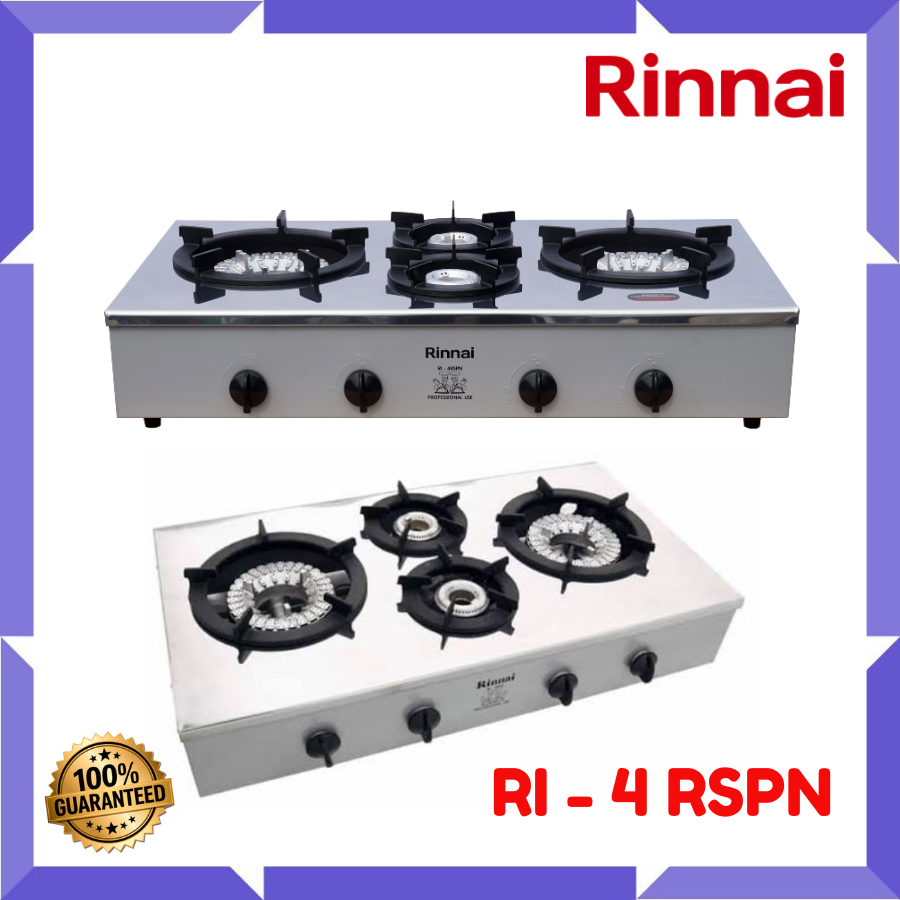 Kompor Gas Rinnai 4 Tungku Stainless RI 4RSPN  RI4RSPN Komersial - EKSPEDISI