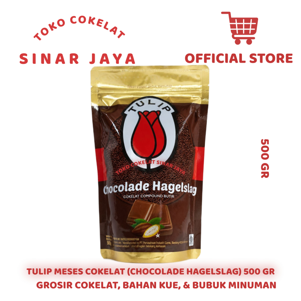 Meses Tulip Cokelat Kemasan Ziplock 500 Gr | Tulip Meses Chocolade Hagelslag 500 Gram