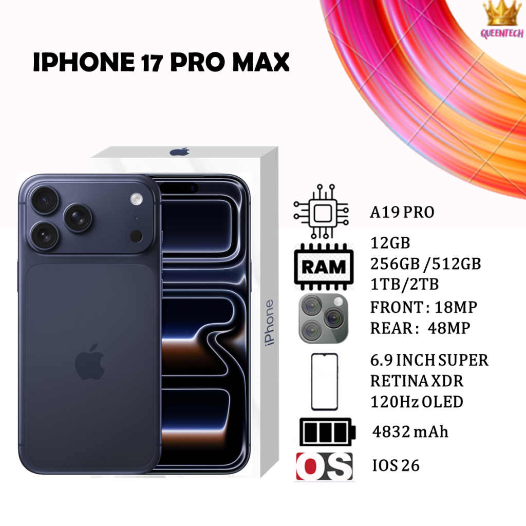 Apple iPhone 17 Pro Max 12GB [256GB/512GB/1TB/2TB] A19PRO
