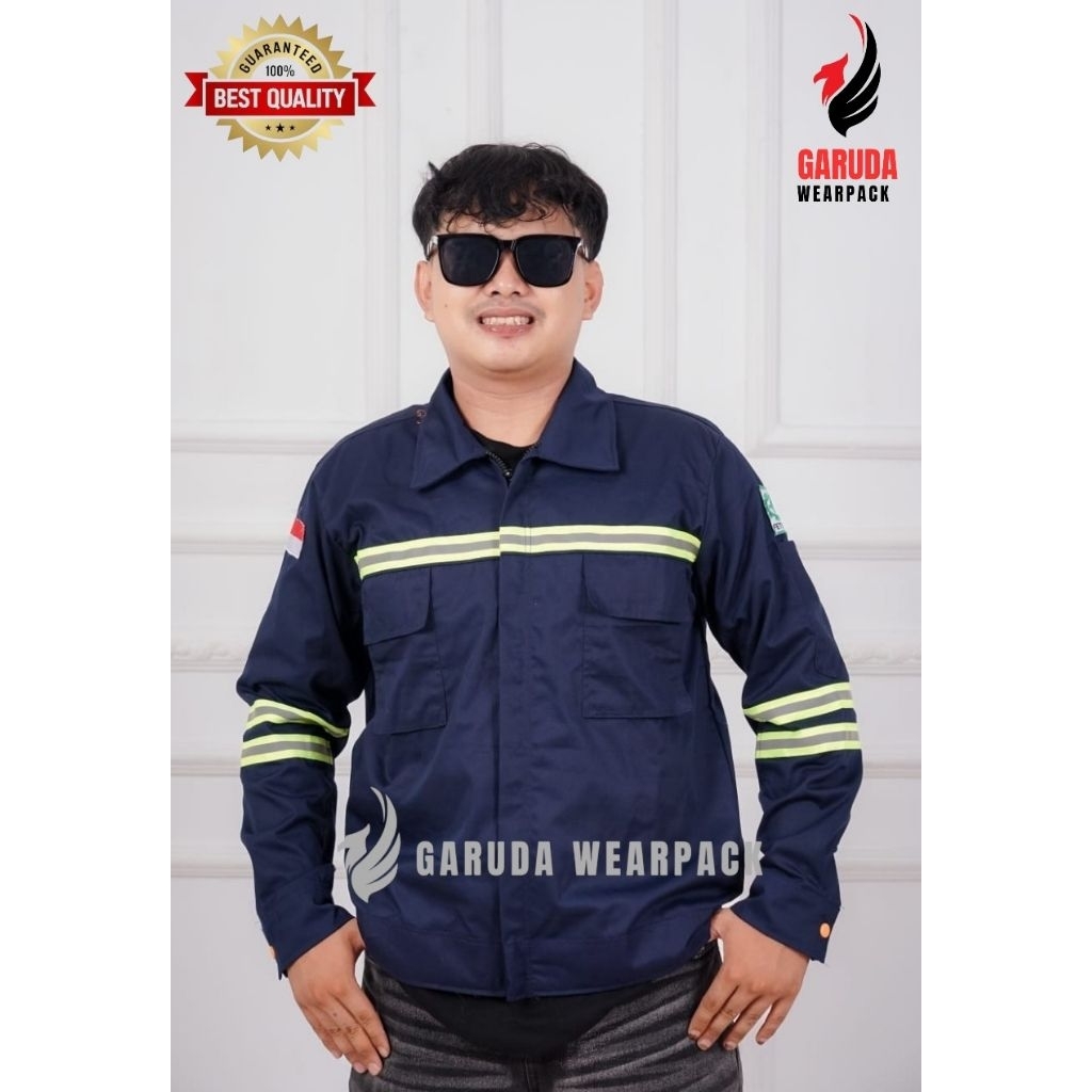 Atasan Wearpack kemeja resleting/Baju kerja Safety
