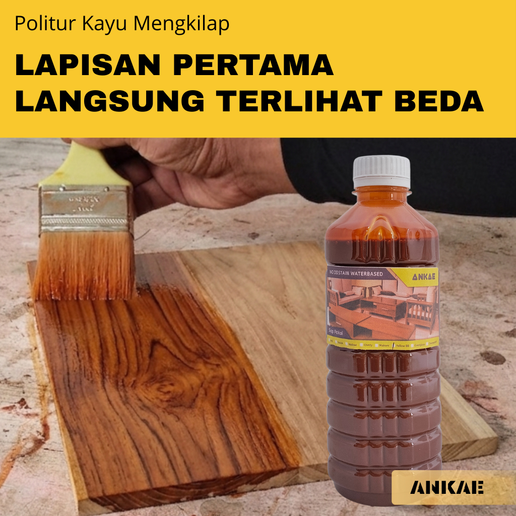 ANKAE Politur Kayu Mengkilap 500ml Plitur Kayu Jati Belanda Mahoni Pinus Merbau Triplek Lisplang Pag