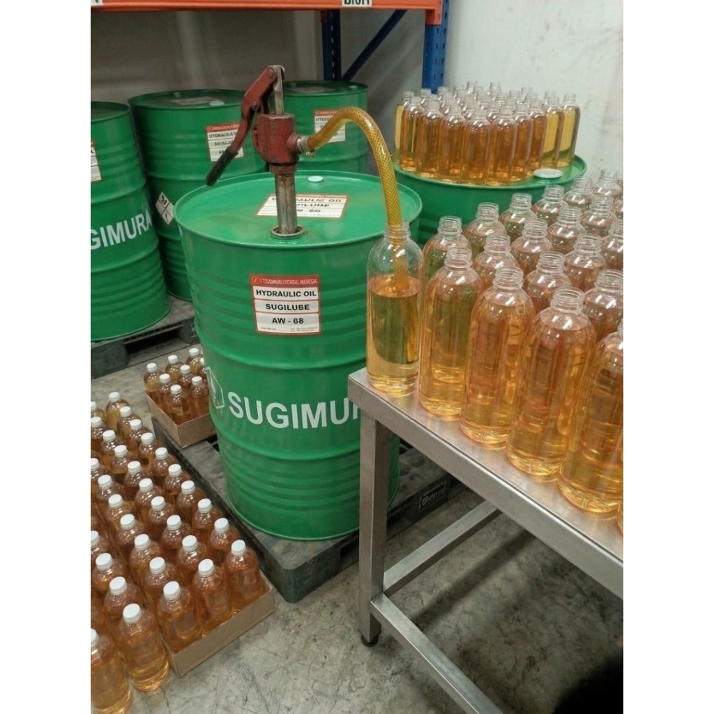 OLI HIDROLIK AW - 68 SUGIMURA ORIGINAL 100% asli japan ukuran Ecer 1 Liter 1000ml kemasan asli Drum 