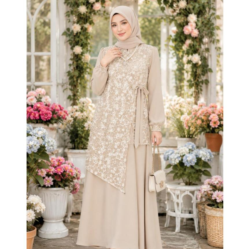 Carissa Gamis Burkat Orlando mix tunica Dress Simpel  Elegan Terbaru 2026