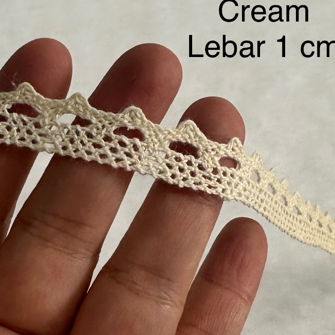 Renda Rajut Lembut Renda Meteran untuk Pinggiran Kerudung Pinggiran Mukena