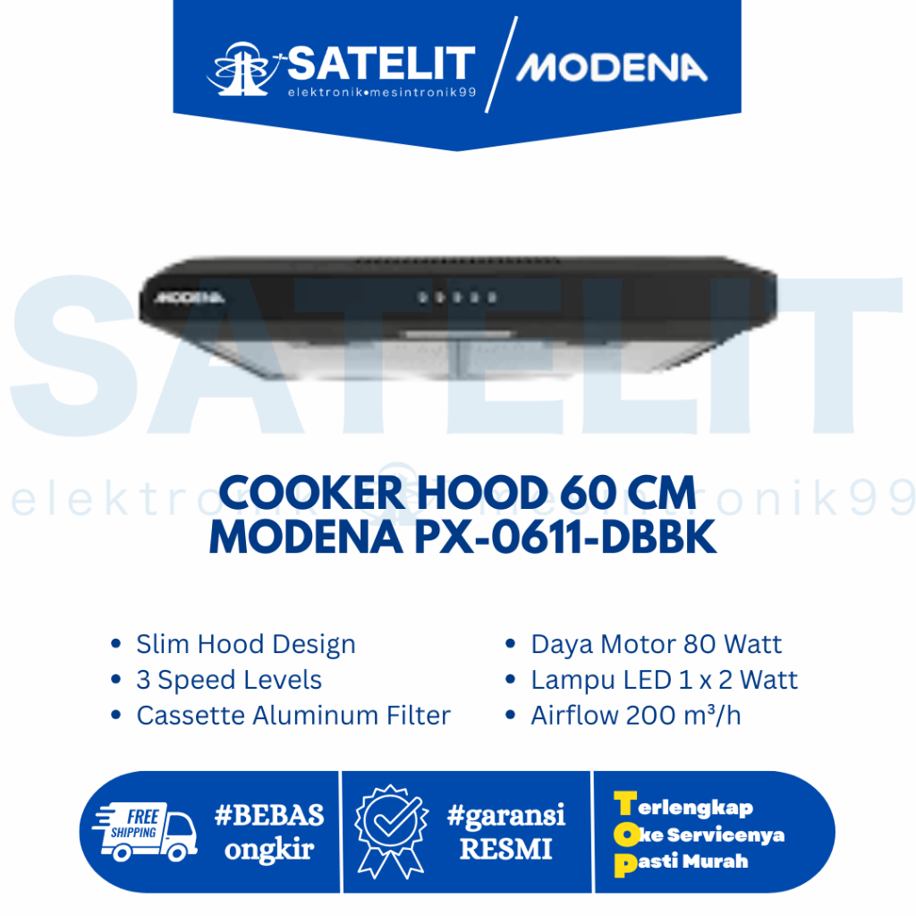 COOKER HOOD 60 CM MODENA PX-0611-DBBK