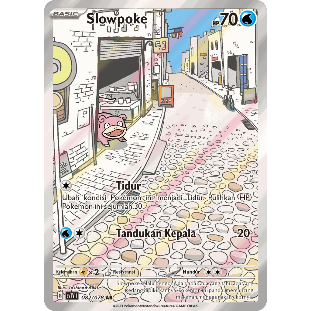 TCG Slowpoke AR HOLO Sv1v 082/078  KARTU CARD POKEMON INDONESIA