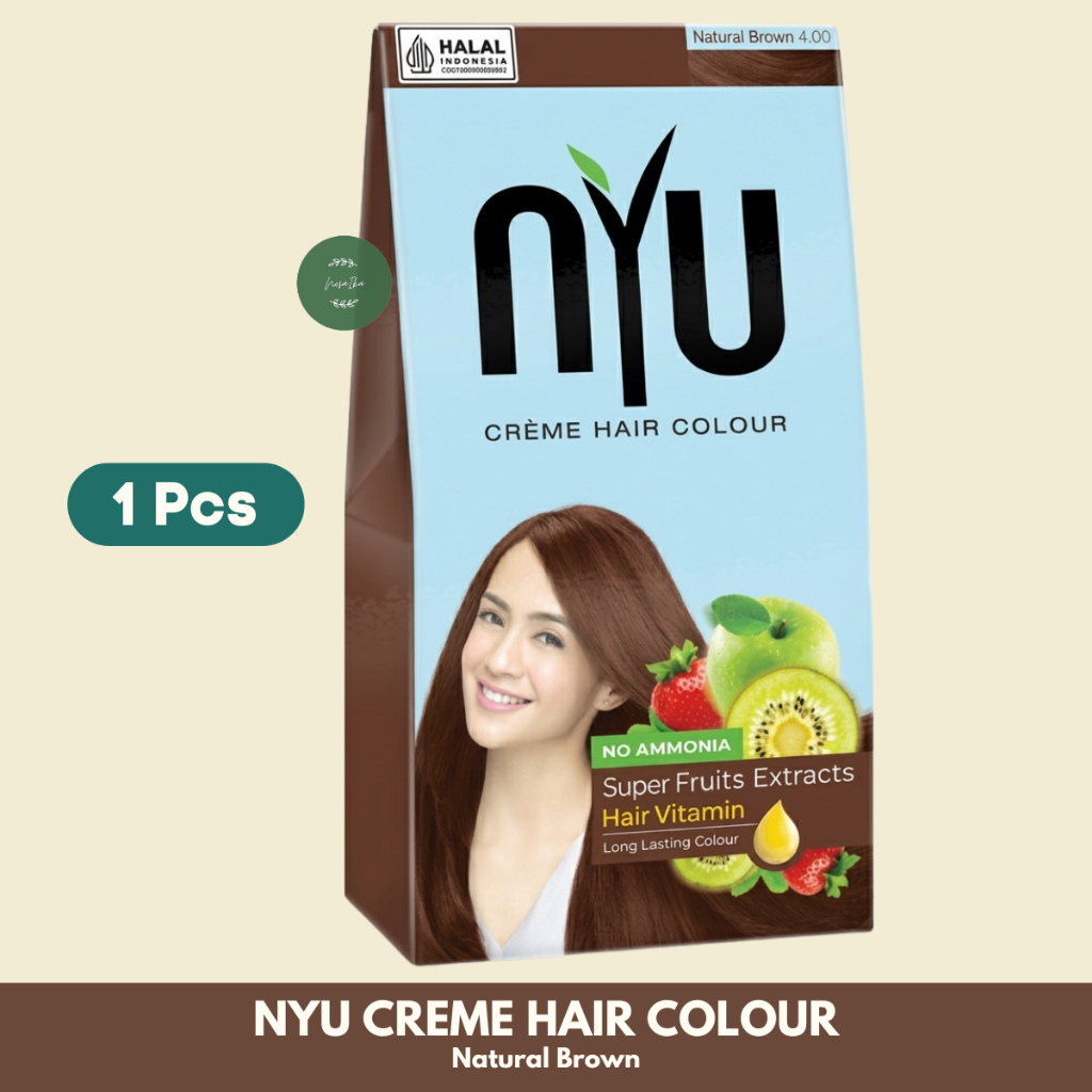 NYU Creme Hair Colour BOX Natural Brown - Pewarna Semir Rambut