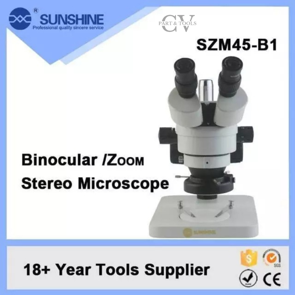 Mikroskop Sunshine SZM45-B1 Pembesaran 7X-45X dengan Lampu LED