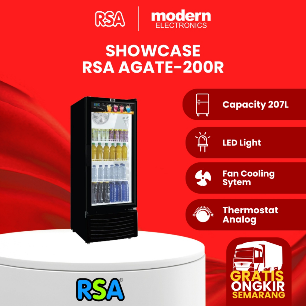 RSA SHOWCASE 1 PINTU  191 LITER AGATE200R