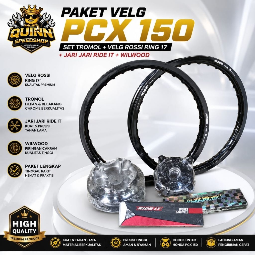 Paket Velg Jari Jari PCX 150 Set Tromol Velg Rossi Ring 17 Jari Jari Ride It Wilwood Paket Tinggal R