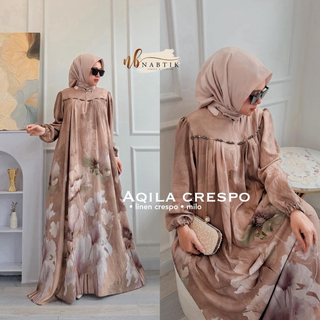 Aqila Dress Cantik Terbaru By Nabtik • Bahan Ceruty Babydoll Premium