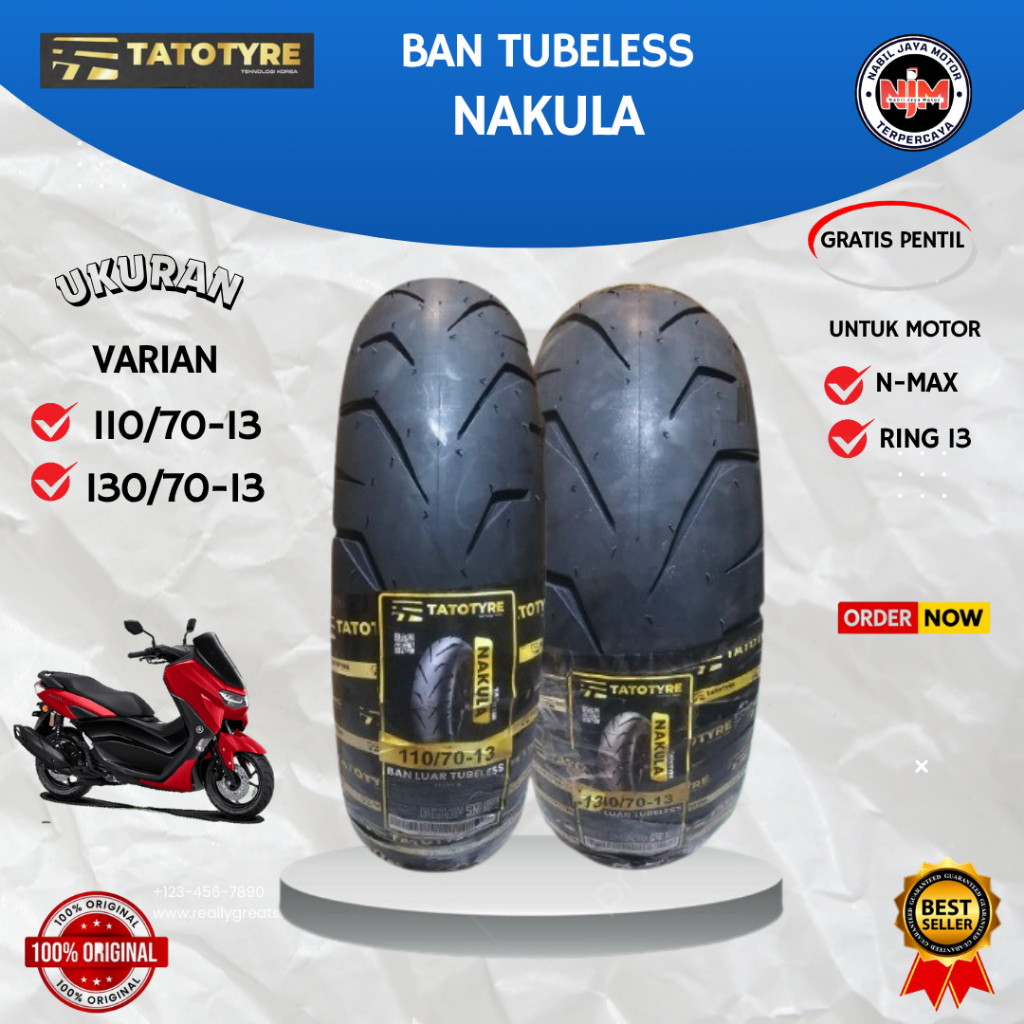BAN KENDA NAKULA TATO GEL ORIGINAL 100% 110/70-13 & 130/70-13 ( BISA COD )