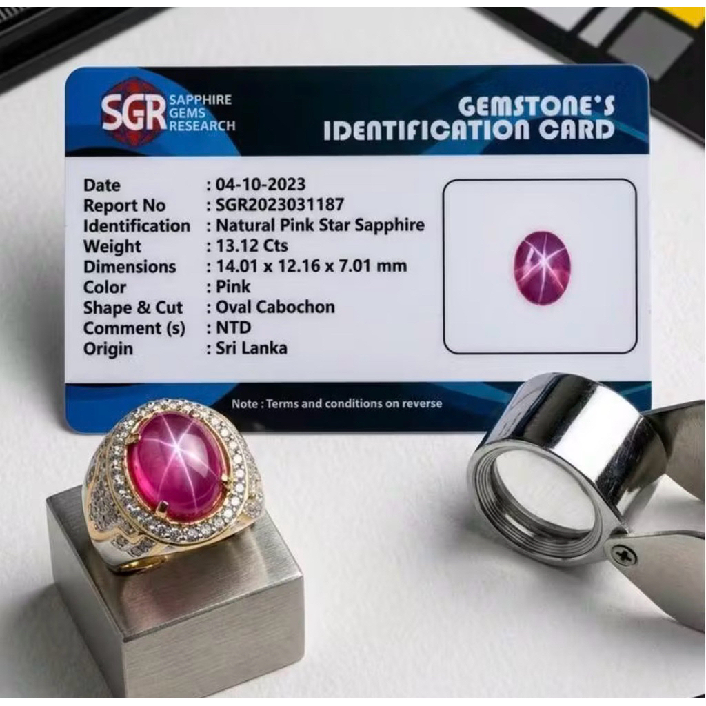 BATU PERMATA PINK SAPPHIRE STAR SRILANKA CEYLON