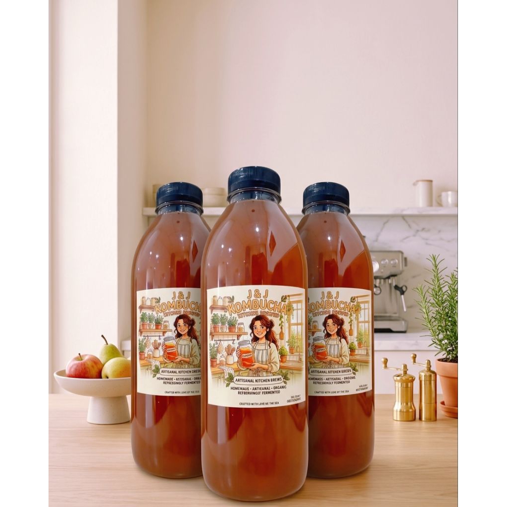 Kombucha Original Black Tea Kemasan Botol 1 Liter