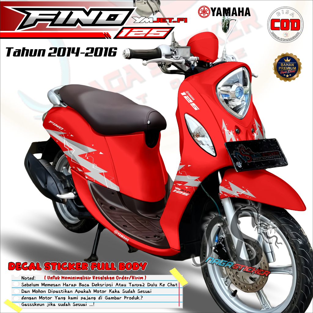 Bisa COD Decal Sticker Full Body Yamaha Fino Fi 125 Motif Simple NS12302 Desain Custom Dekal Stiker